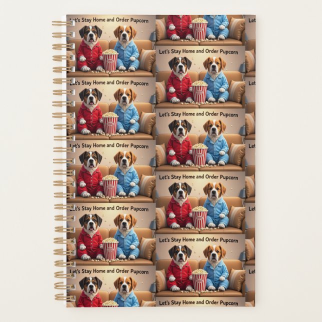 Agenda Vamos ficar em casa e pedir cães de animação da Pu (Frente)