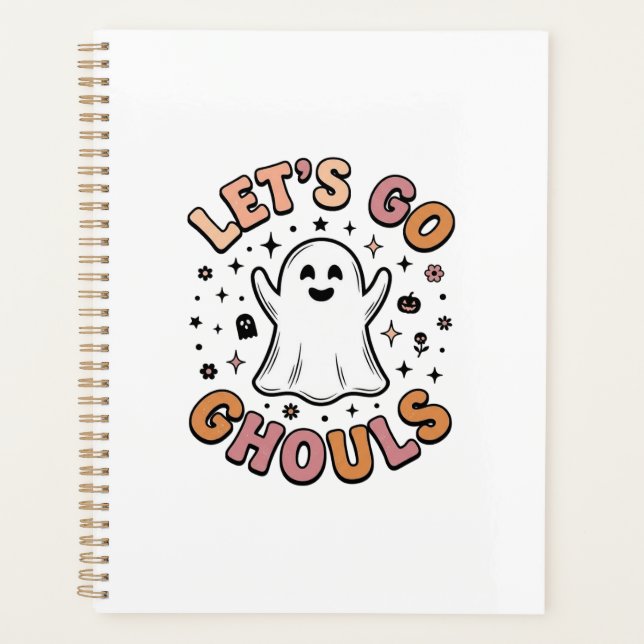 Agenda Vamos Lá Espíritos Halloween Fantasma Fofo  (Frente)