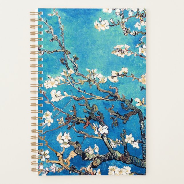 Agenda Van Gogh Almond Blossomo Turquesa brilhante (Frente)