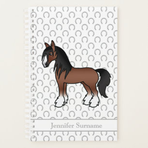 Agenda Vanner Brown Gypsy Clydesdale Horse e Texto Person