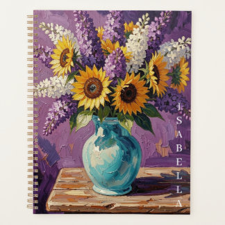 Agenda Vaso com Lírios e Flores de Íris Personalizado