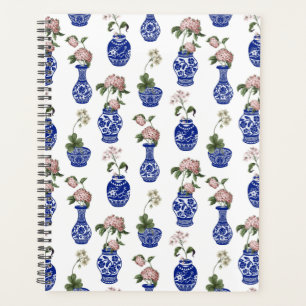 Agenda Vasos e flores azuis de Chinoiserie