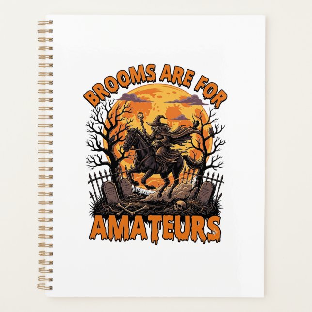Agenda Vassouras São Amadores Halloween Bruxa Cavalo Lua  (Frente)