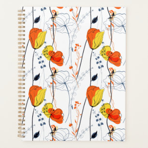 Agenda Verão tropical Belos Design de flores amarelas