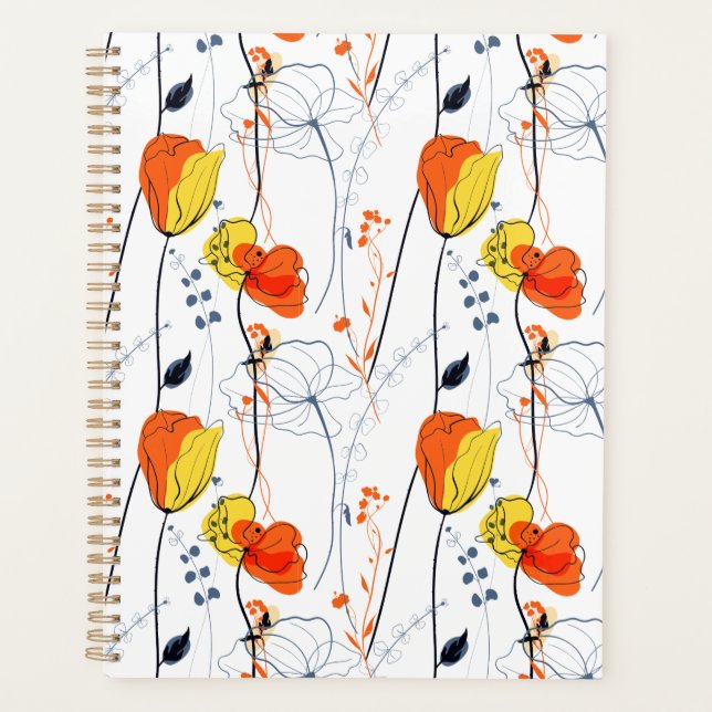 Agenda Verão tropical | Belos Design de flores amarelas (Frente)