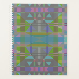 Agenda Verde Azul Roxo Geométrico