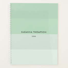Agenda Verde-Faixa Horizontal Moderna Pastel Sage