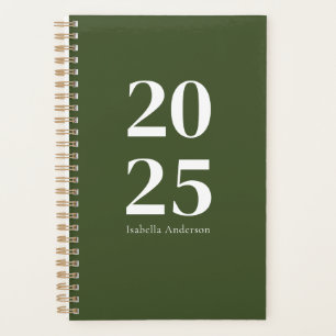 Agenda Verde Oleícola Moderno Personalizado Mensal/Semana