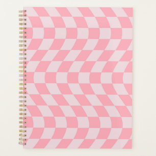 Agenda Verificação Wavy Retro Checkerboard Lilac Rosa Ver