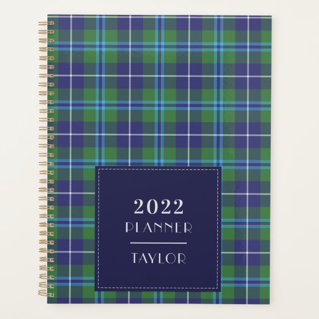 Agenda Verificada em 2022 a Xadrez Tartan Clan Douglas (Frente)