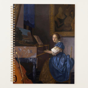 Agenda Vermeer - Senhora sentada em uma arte virgem fina