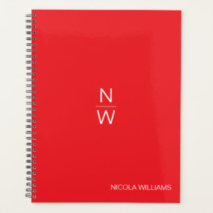 Agenda Vermelho Brilhante Simples e Moderno Profissional