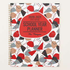 Agenda Vermelho, carvão vegetal e Abstrato branco