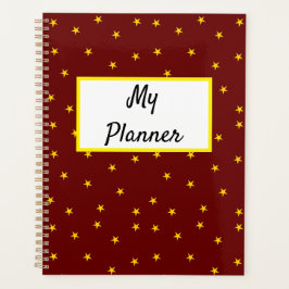 Agenda Vermelho com estrelas amarelas