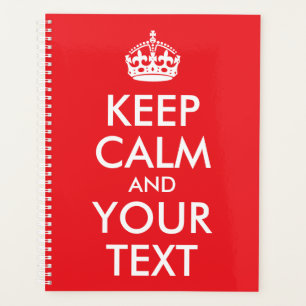 Agenda Vermelho e Branco Manter Calmo e Texto
