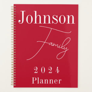Agenda Vermelho Familiar Moderno 2024