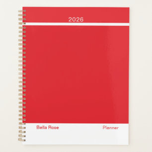 Agenda Vermelho Intenso Minimalista