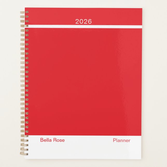Agenda Vermelho Intenso Minimalista (Frente)