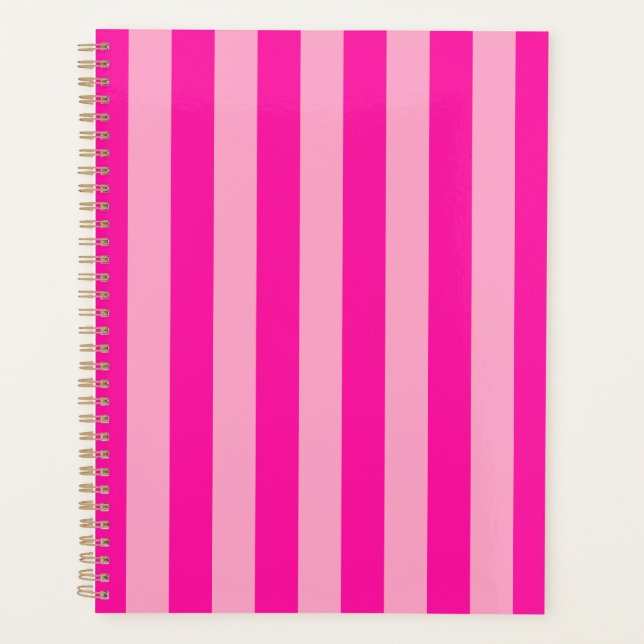 Agenda Vertical Stripes Rosa Quente (Frente)