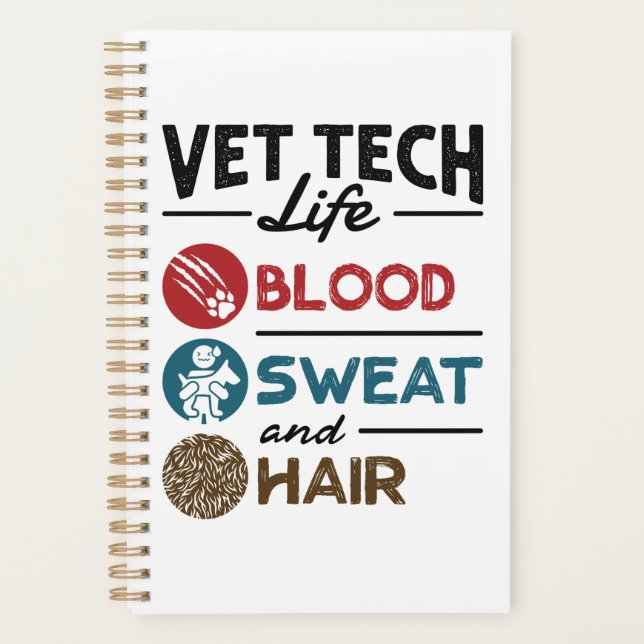 Agenda Vet Tech Life Sangue Suor e Cabelo (Frente)