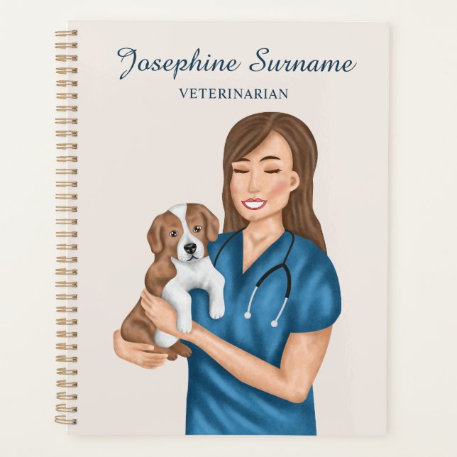 Agenda Veterinário Pet Animal Doctor Vet Girl Com Sapo (Frente)