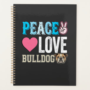 Agenda Vetor Bulldog Paz Amor