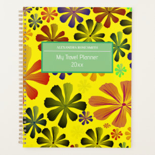 Agenda Viagem Diário Traçado Retro Voo Floral