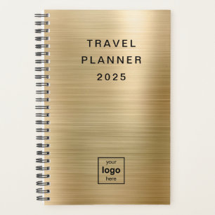 Agenda Viagem Dourado monograma personalizado