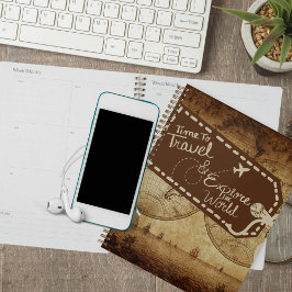 Agenda Viagem Planner e Diário com Vintage Design
