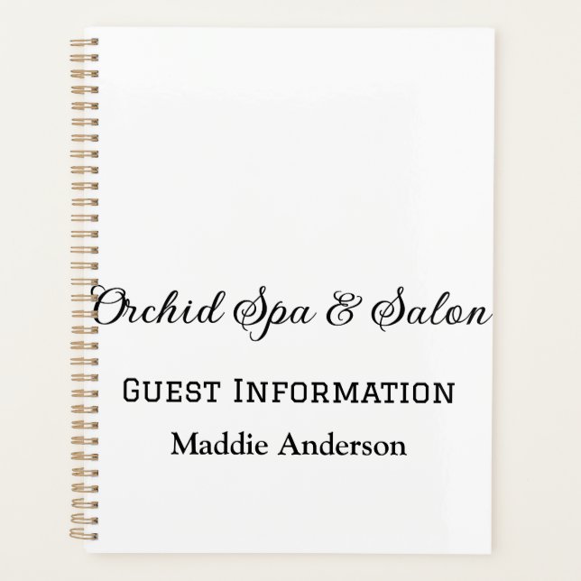 Agenda viagem spa salon hóspede informação férias praia (Frente)