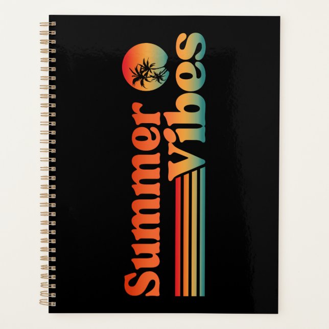 AGENDA VIBRAÇÕES DE VERÃO PÔR DO SOL VINTAGE FÉRIAS (Frente)