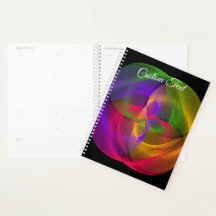 Vibrant Glossy Finish Geometric Spiral Planner