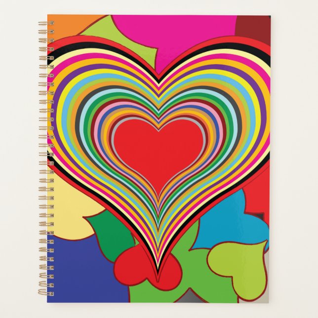 Agenda Vibrant Rainbow Layered Heart Abstract (Frente)