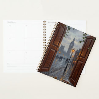 Agenda Victorian London Big Ben Rainy Day Oil Painting