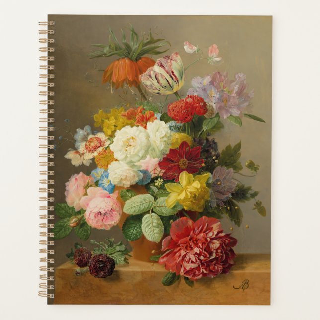 Agenda Vida contínua com Rosas e peônias - Blogueiros A. (Frente)