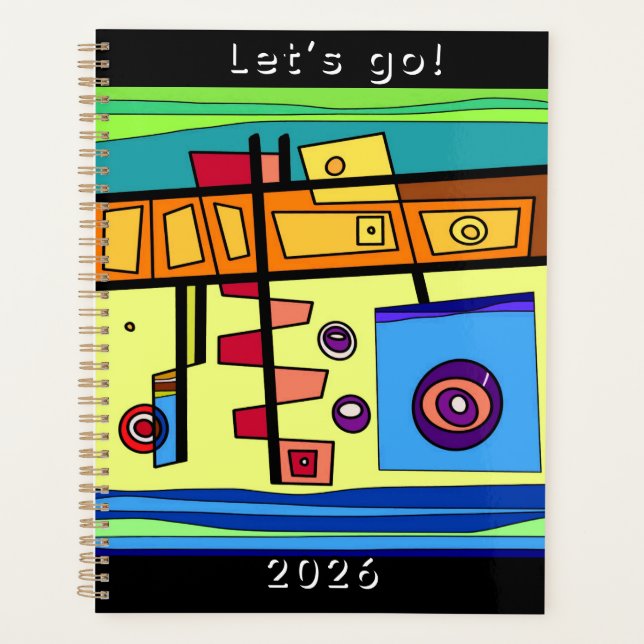 Agenda Vida Submarina Laranja Amarelo Azul Verde  (Frente)