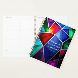 Agenda Vidro Colorido Geométrico Fé Moderna