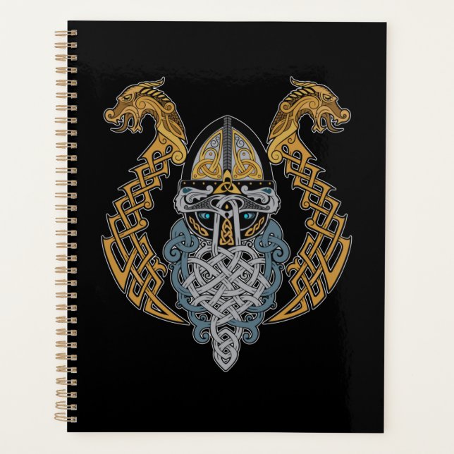 Agenda Viking Dragon Valknut Helmet Valhalla God Odin (Frente)