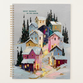 Agenda Vila de Inverno Colorida com Impasto na Neve
