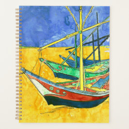 Agenda Vincent van Gogh Boats em Saintes-Marie watercol