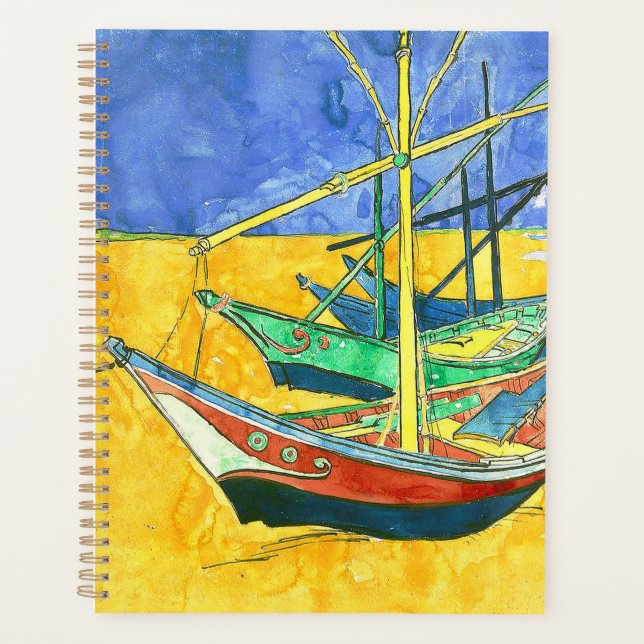 Agenda Vincent van Gogh Boats em Saintes-Marie watercol (Frente)