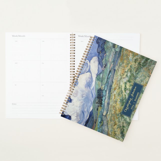 Agenda Vincent Van Gogh Landscape Vintage Art Monogramed (Exibição)