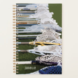 Agenda Vinhetas de Lacrosse com Aquarela