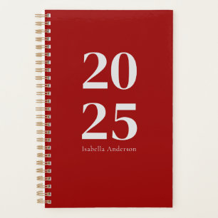 Agenda Vinho Tinto Quic Moderno Personalizado Mensalmente
