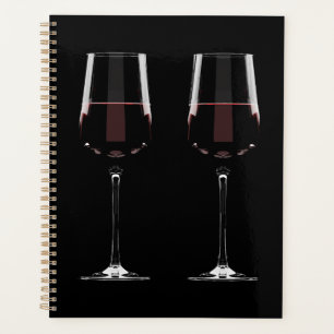 Agenda Vinhos com vinho tinto em preto