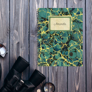 Agenda Vintage Antique Marble and Name Label