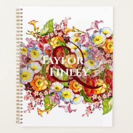 Agenda Vintage Art Floral Pattern Spring Flowers Primrose