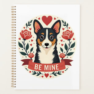 Agenda Vintage Be Mine Corgi Dia dos Namorados Floral Fol