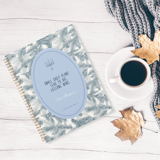 Agenda Vintage Blue Pine Botanical Planner (Criador carregado)