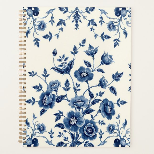 Agenda Vintage Blue Willow China Impressão (Frente)